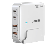 Ładowarka i akumulator UNITEK Ładowarka biurkowa GaN 100W 2x USB-A 2x USB-C P1229AWH01-EU